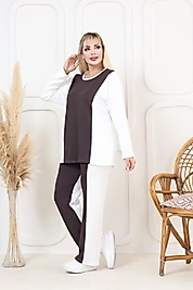 Oşho kumaş Uzun Kollu Biye Detaylı Rahat Kalıp Spor Günlük Eşofman Takım Beyaz