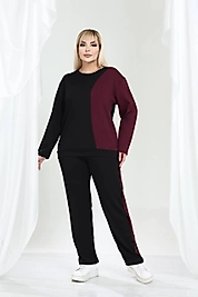 Kadın Büyük Beden Uzun Kollu Rahat Günlük Takım